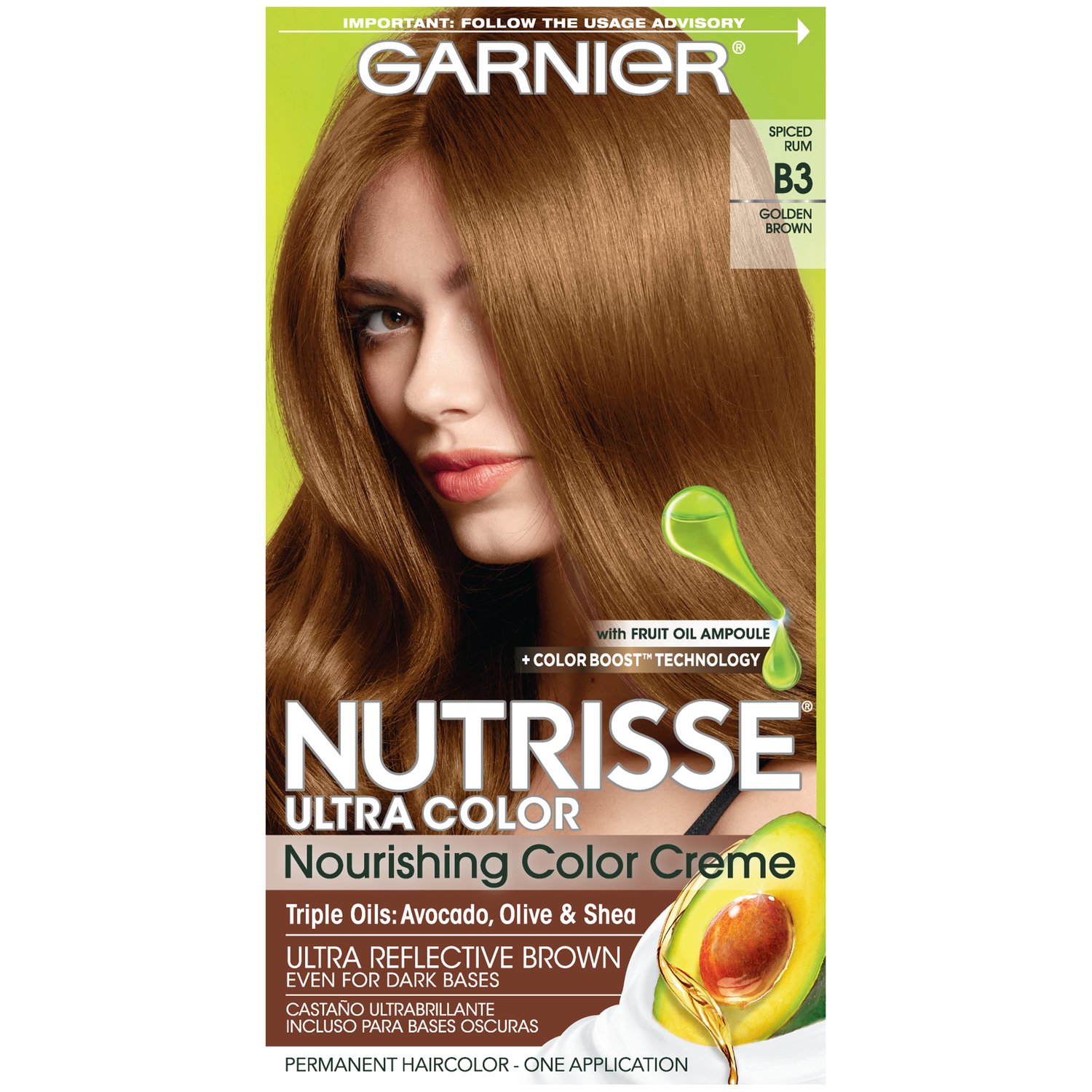 Garnier Nutrisse Ultra Color Nourishing Permanent Hair Color Cream Golden Brown