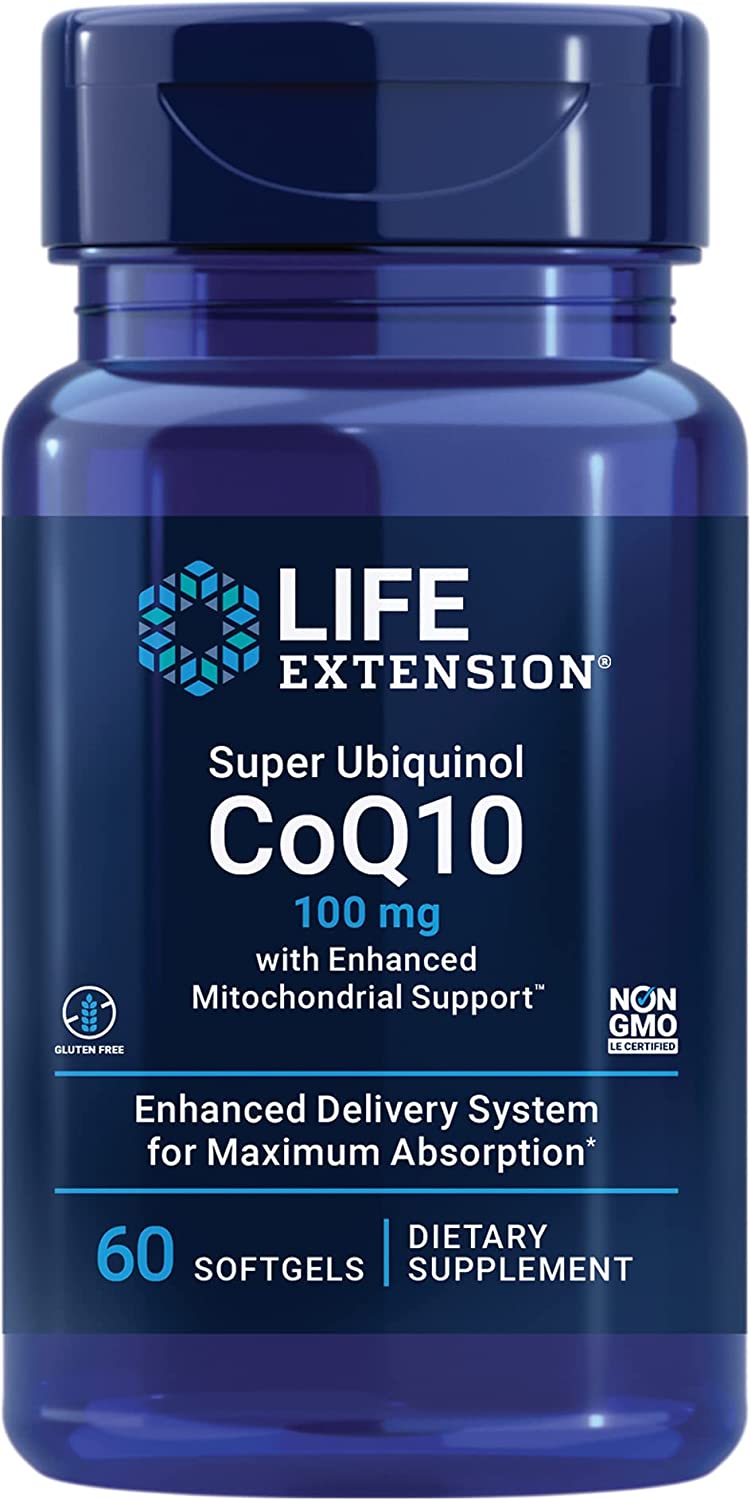 Life Extension Super Ubiquinol CoQ10 with Enhanced Mitochondrial Support 100mg - 60 Softgels