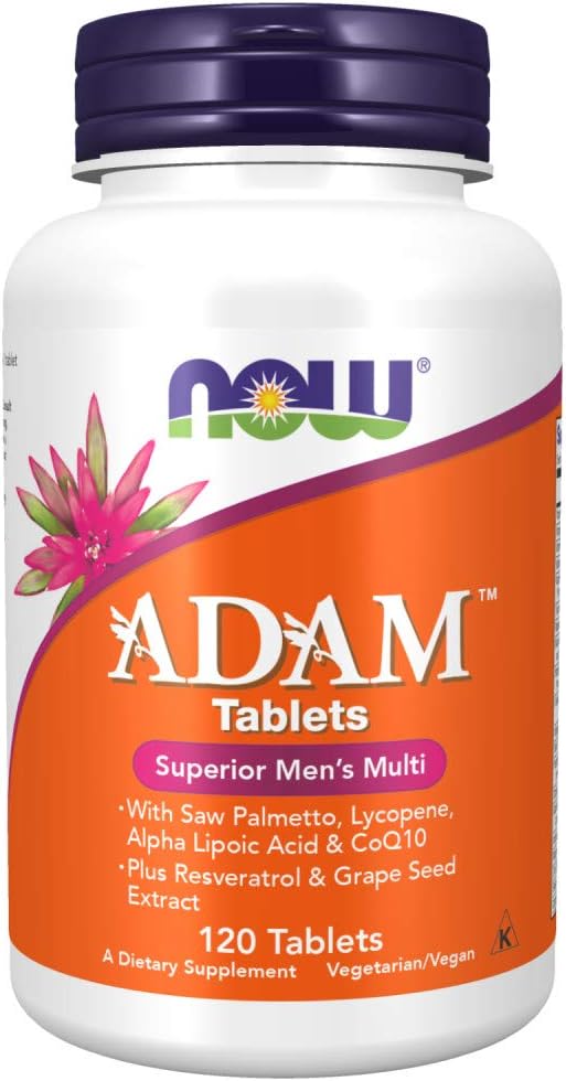 NOW Supplements, ADAM™ Men's Multivitamin with Saw Palmetto, Lycopene, Alpha Lipoic Acid and CoQ10