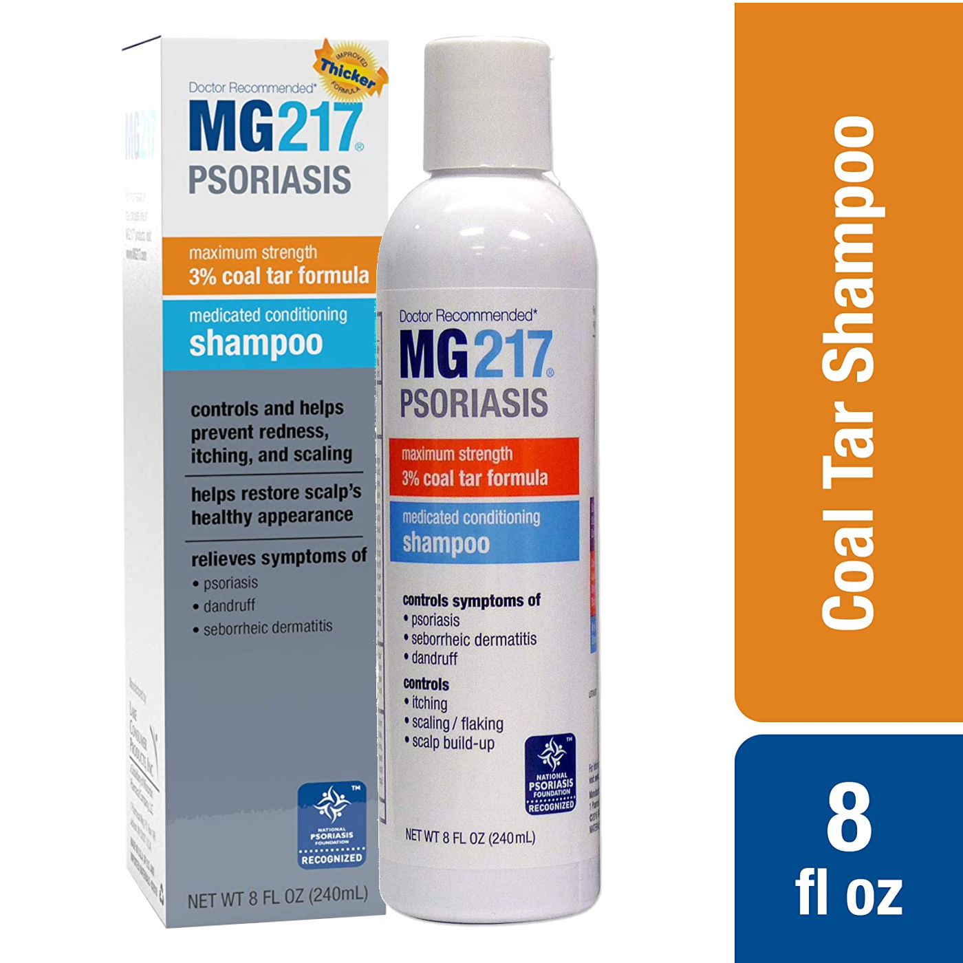 MG217 Psoriasis Medicated Conditioning 3% Coal Tar Shampoo, 8 Fl.