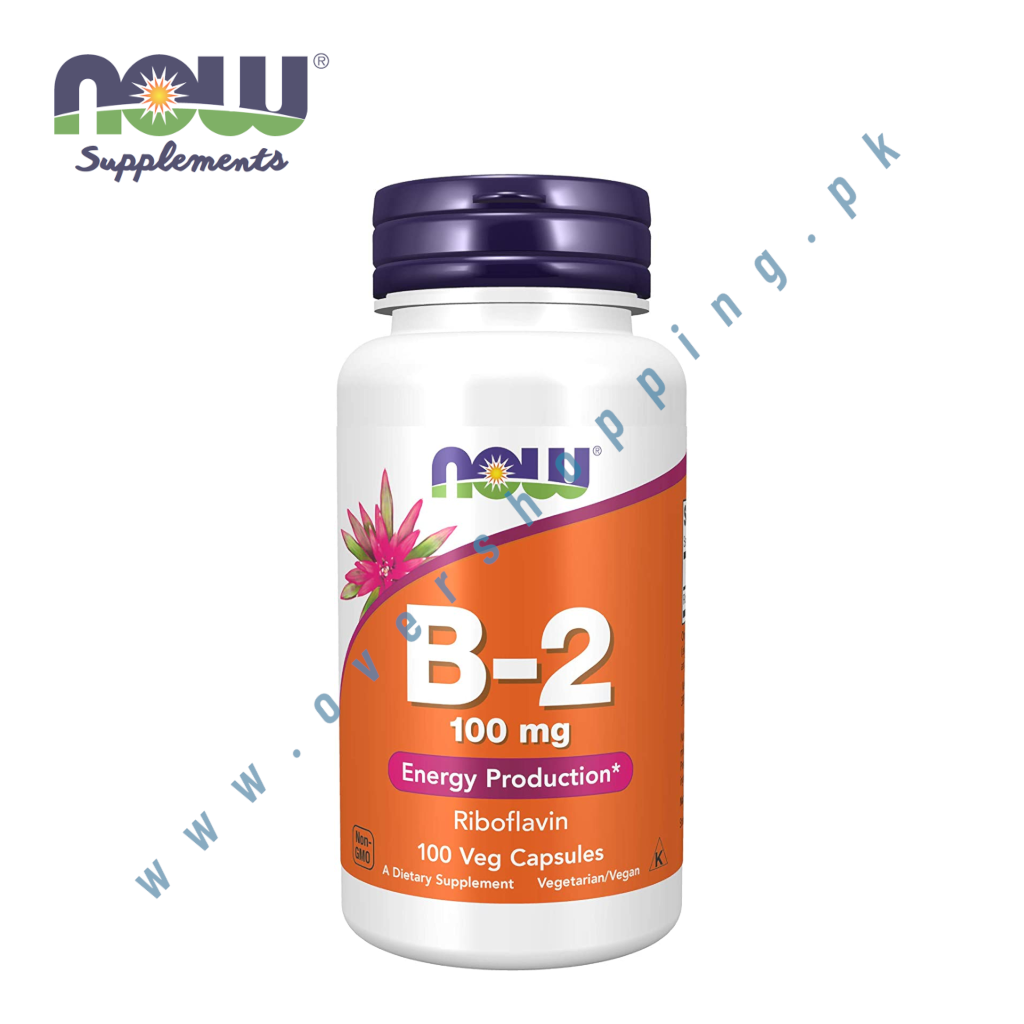 NOW Vitamin B-2 (riboflavin) 100mg, (Pack of 3) - 100 Capsules