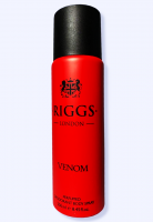 Riggs LONDON Men's Deodorant Body Spray, Venom- 8.45 Fl.Oz (250ml