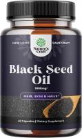Vegan Black Seed Oil Capsules with Omega 3 6 9 Antioxidants and Thymoquinone for Immunity & Hair, 1000mg - 60 Caps