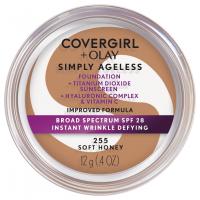 Covergirl & Olay Simply Ageless Instant Wrinkle-Defying Foundation, 255 Soft Honey - 0.44 Fl Oz (12 ml)