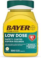 Bayer Aspirin 81 mg Enteric Coated 300 Tablets,Low Dose Aspirin f