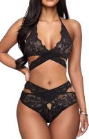 Donnalla Women Sexy Lingerie Two Piece Lace Bra and Panty Set - B