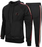 Men's Hooded Athletic Tracksuit Casual Full Zip Jogging jumpsuits
