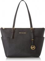 Michael Kors Women's Crosshatch Leather Tote, One Size, Black