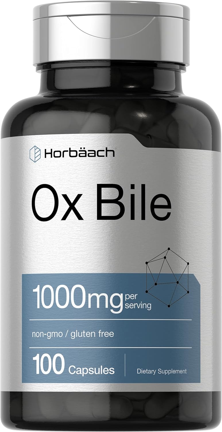 Ox Bile 1000 mg, Digestive Enzymes Ox Bile Supplement 100 Capsule