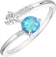 PAVOI 14K Gold Plated Adjustable Created Opal Ring
