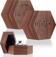 Personalized Wooden Ring Box, Wooden Hexagon Ring 