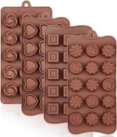 La Chat 4 Packs Food-Grade Silicone Chocolate Molds with Unique Shapes