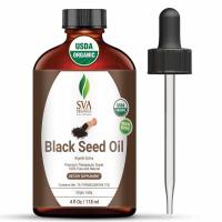 SVA ORGANICS Therapeutic Grade Black Cumin Seed Oil: Pure, Organic, and Unrefined - 4 Oz (118ml)