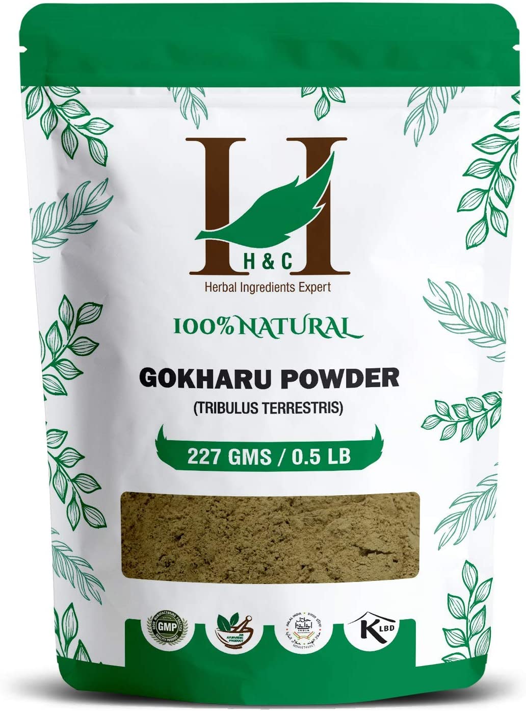 100% Natural Organically Grown Tribulus Terrestris Powder | Gokharu Powder | Gokshura Powder - 8.0 Oz (227g)
