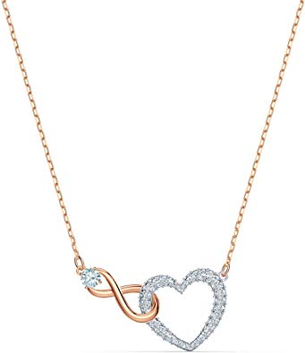 SWAROVSKI Women's Infinity Heart Necklace, White, Mixed metal finish