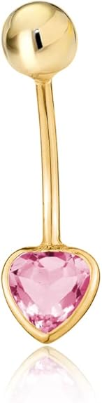 Women's 14k Gold Belly Button Piercing - Navel Barbell with Simulated Diamond | 16g