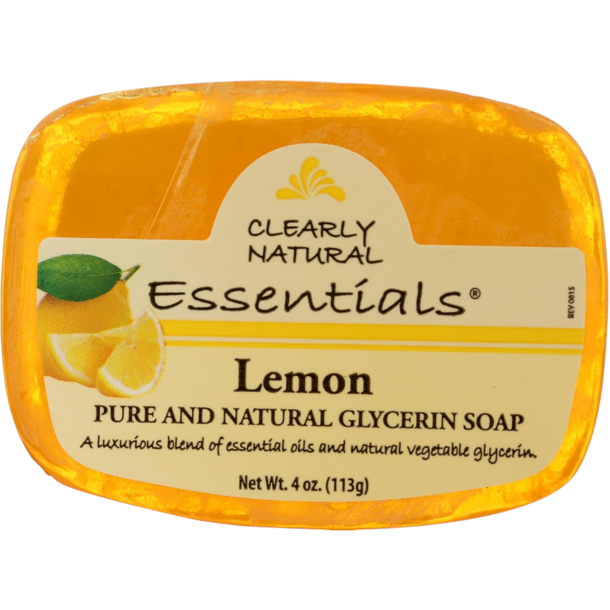 Clearly Natural Essentials Glycerine Bar Soap – Lemon Scent, 4oz (100% Natural Moisturizing Soap for Face & Body)