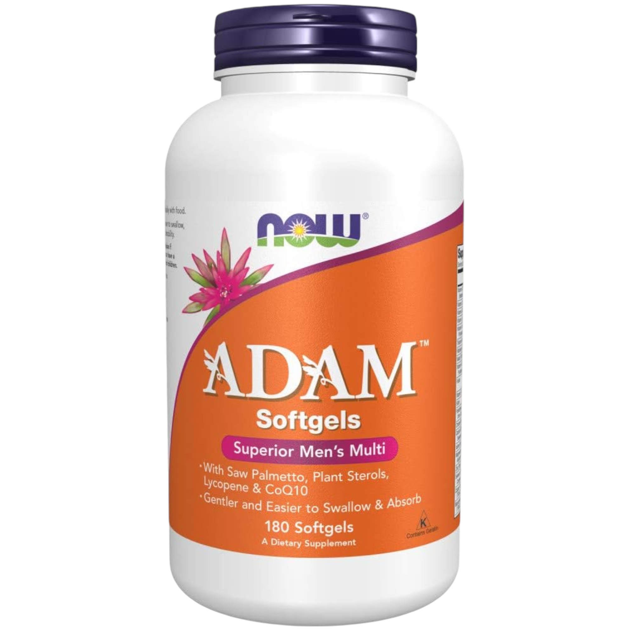 NOW Foods ADAM™ Men’s Multivitamin Softgels – Superior Men’s Multi Formula, 180 Count (Plant-Based Daily Nutrition)