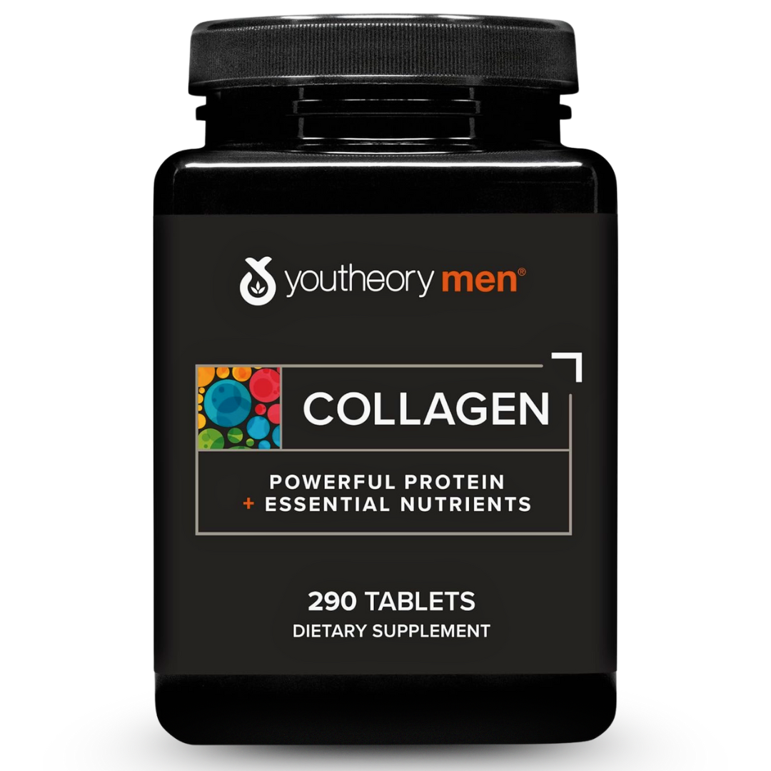 Youtheory Men's Premium Collagen - 5,000mg Daily Hair & Skin Support Formula (290 Tablets)