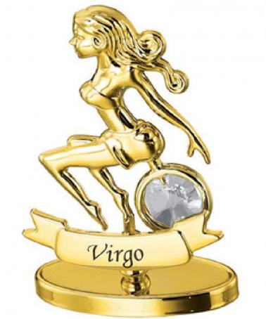 Zodiac Figurine with Austrian Crystals 24k Gold Plated (Virgo)