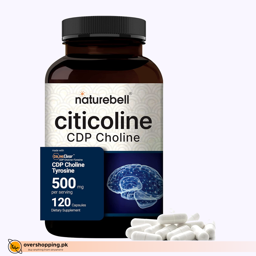 NatureBell Citicoline Supplements, CDP Choline, Citicoline 500mg Plus Tyrosine 50mg Dual Action Brain Supplement