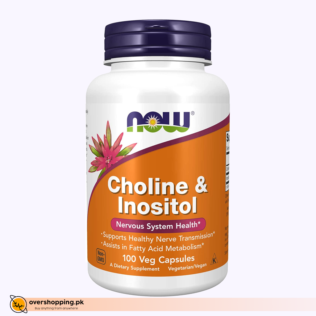 Choline & Inositol 500mg, Healthy Nerve Transmission, Nervous System Health - 100 Capsules