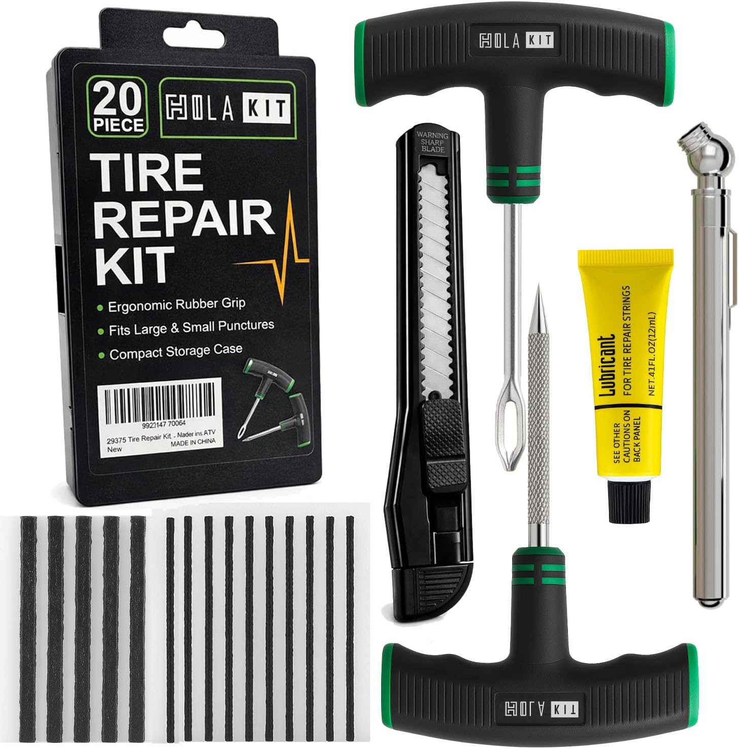 20PCS Tire Repair Kit – Tubeless Puncture Repair Tools for Motorcycles & Cars
