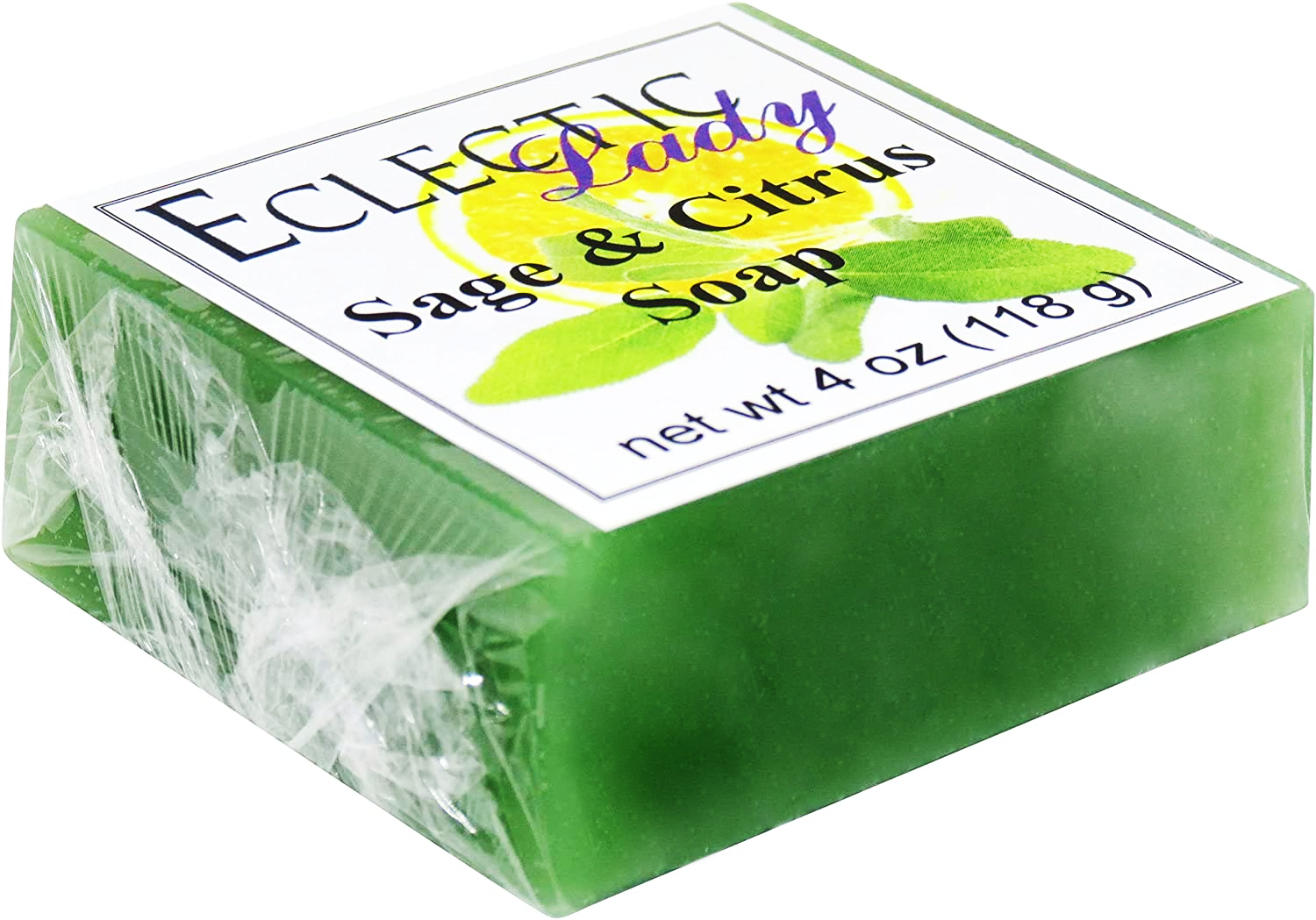 Eclectic Lady Sage And Citrus Glycerin Soap, Detergent Free and Hypo-Allergenic - 4 Oz (118g)