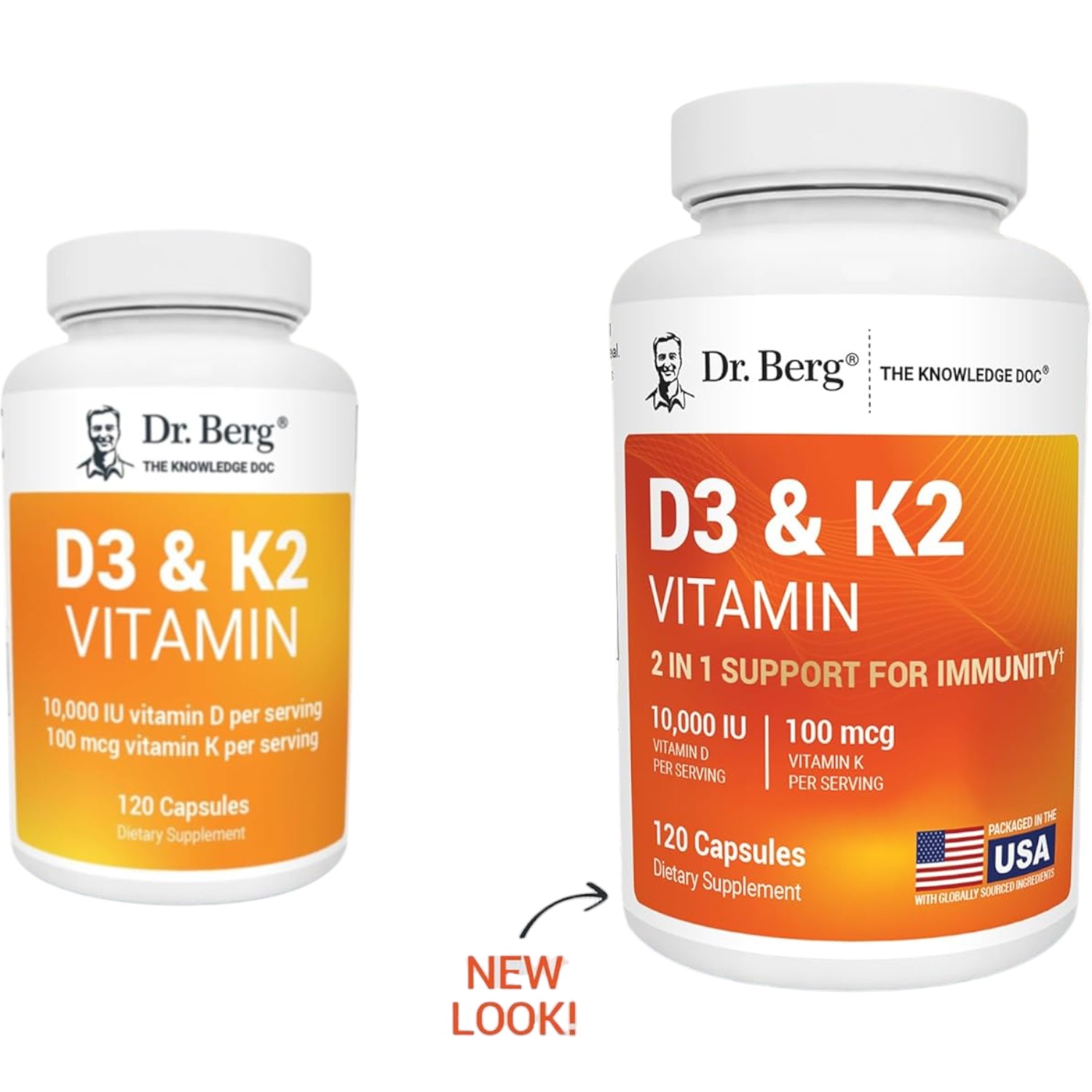 Dr. Berg 7-in-1 Vitamin D3 + K2 10,000 IU (120 Capsules) – High Absorption, Naturally Derived, 4X Lab-Tested Supplement
