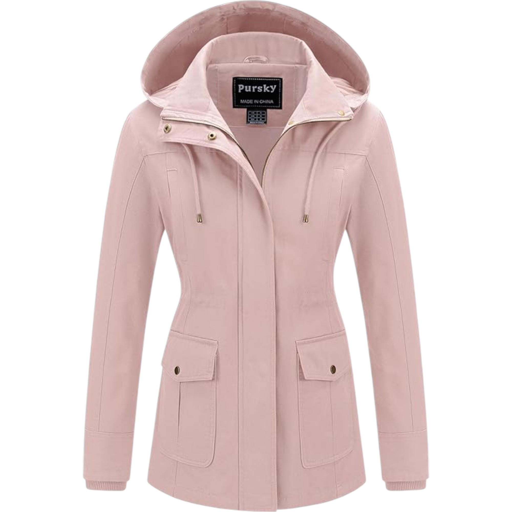 Pursky Women’s Cotton Anorak Jacket – Lightweight Casual Military Safari Utility Coat with Remov