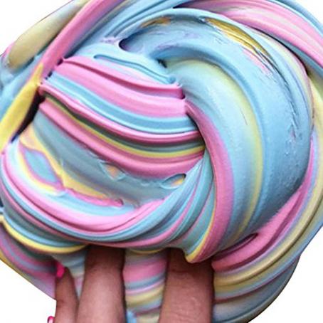 Dynamic Fluffy Slime Plastic Clay Light Clay Modeling Polymer Clay Sand Fidget Plasticine Gum for Handmade Toy (Blue, Pink & Yellow) - 150 g
