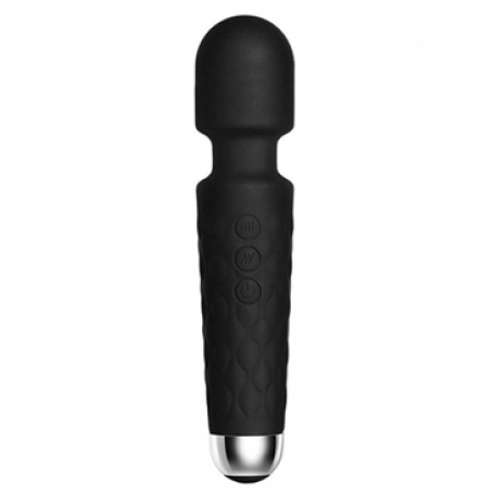 Cordless Wand Vibrator Massagers, Rechargeable Waterproof Massager with Multi-mode for Body Therapeutic - Black
