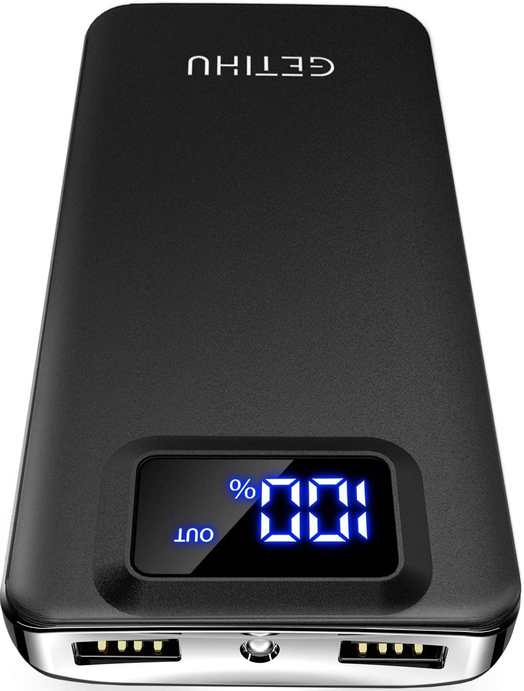 GETIHU Portable Charger, LED Display 10000mAh Power Bank, 4.8A 2 USB Ports High-Speed Battery Pack with Flashlight, Compatible with iPhone 11 XS X 8 7 6S Plus Samsung Galaxy S10 Note 10 9 Oneplus iPad