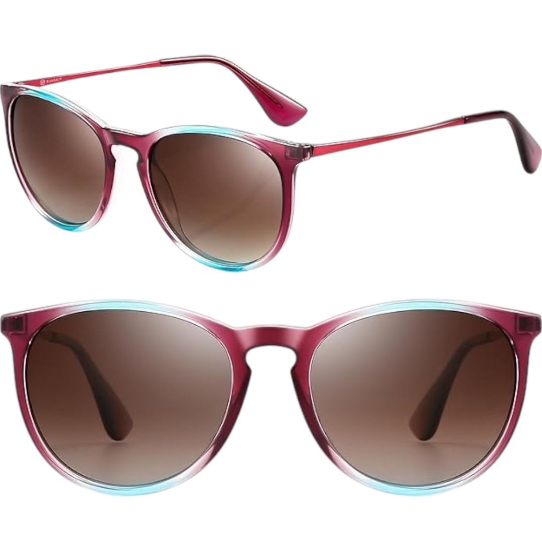 Vintage Round Polarized Sunglasses – Brown Gradient Lens, UV400 Protection (For Women’s Fashion & Everyday Use in Pakistan)