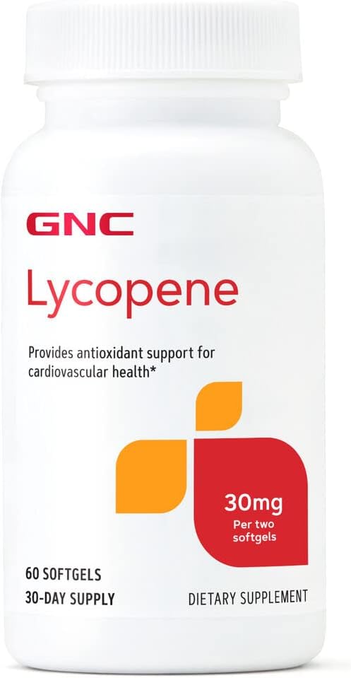 GNC Lycopene 30mg for Cardiovascular Health, 60 Softgels