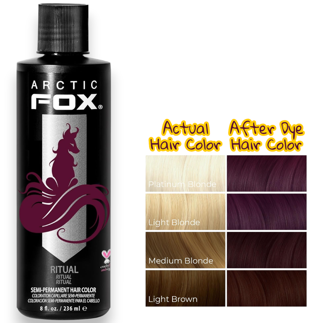 ARCTIC FOX Vegan Hair Color - RITUAL (Deep Cherry Red) - Semi-Permanent Cruelty-Free Dye - 8 Fl Oz - Ammonia Free, Conditioning Formula - Imported for Amazon Pakistan Online Shopping