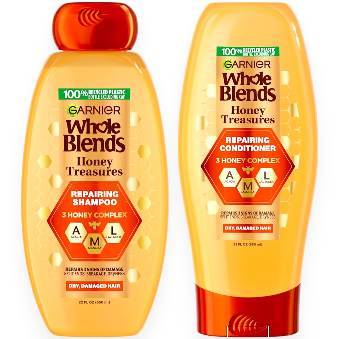 Garnier Whole Blends Honey Treasures Repairing Shampoo + Conditioner Set – 22 Fl Oz – Im