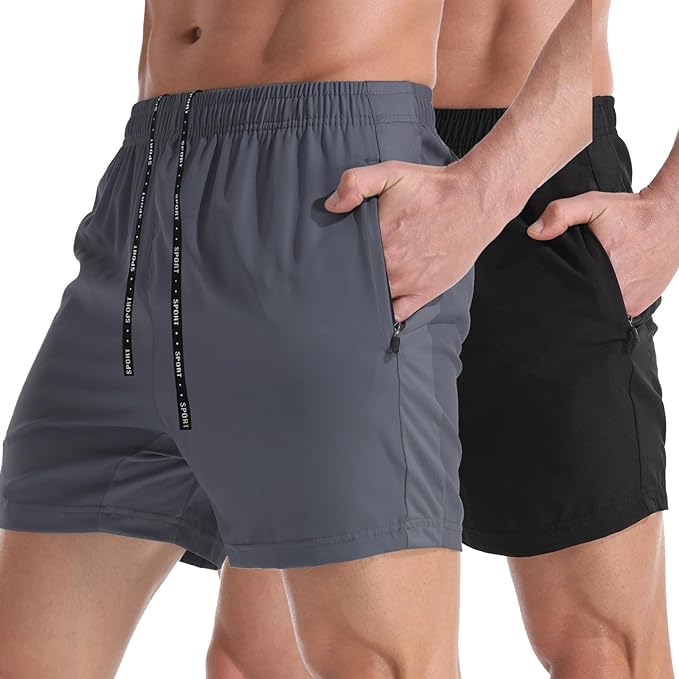 Gym Shorts for Men 5 Inch - Lightweight Mens Athletic Shorts Quick Dry Workout Running Shorts with Z