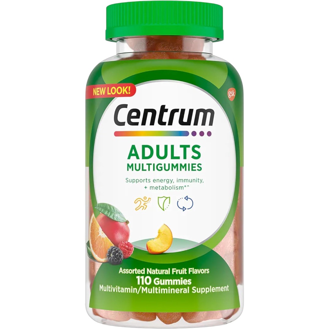 Centrum MultiGummies Gummy Multivitamin for Adults – Vitamins D, B & E, Assorted Fruit Flavors, 110 Count