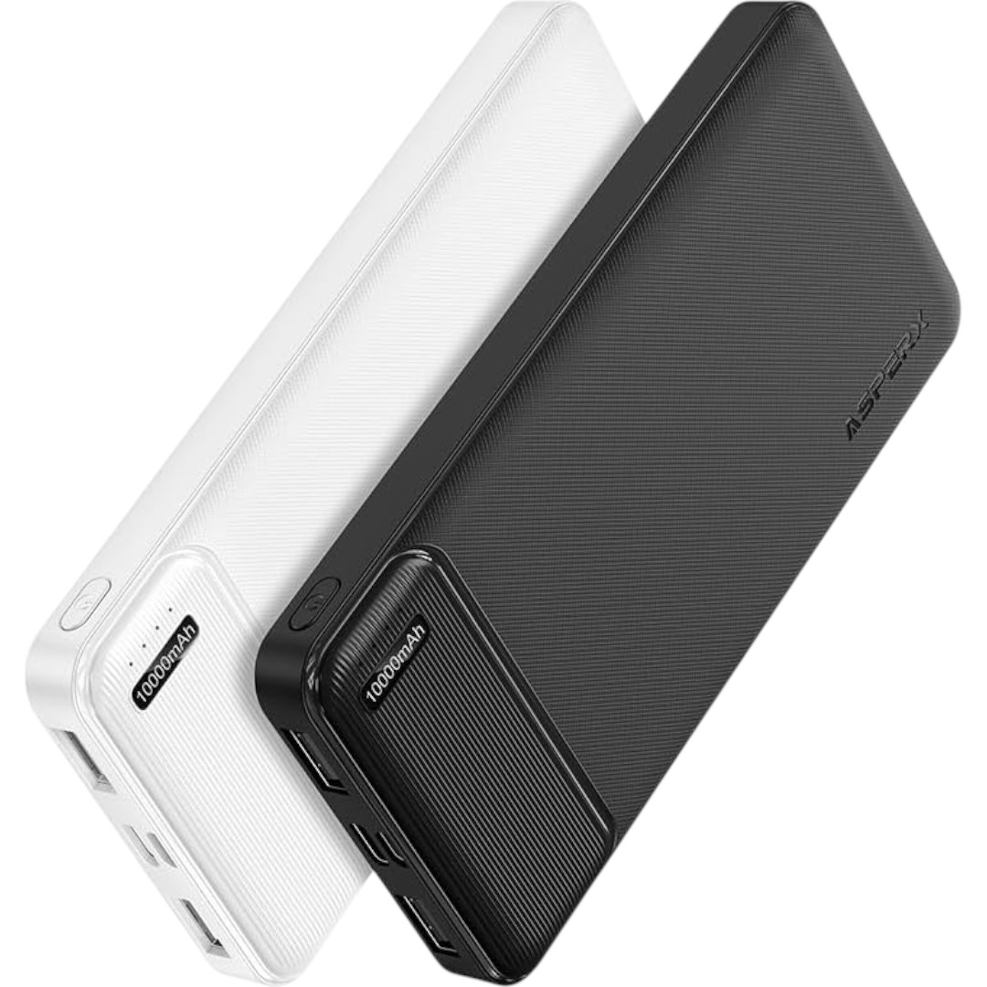 AsperX 2-Pack 10000mAh USB-C Output Portable Charger Power Bank – Fast Charging, Triple Device Support, Lightweight & Safe (For Travel & Daily Use)