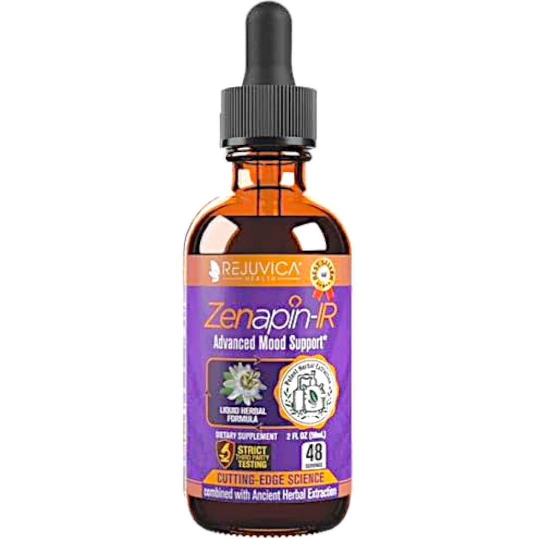 Zenapin IR Advanced Mood Support Liquid (Alcohol‑Free) — Kava Kava, Ashwagandha, Passionflower, Chamomile & B‑Vitamins for Occasional Stress