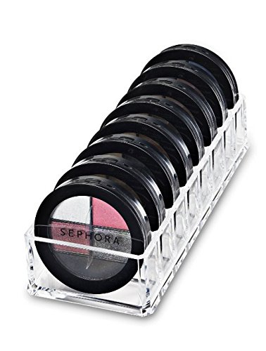 8 Space Acrylic Compact Makeup Organizer Container (Crystal Clear) - 11.5oz (326g)