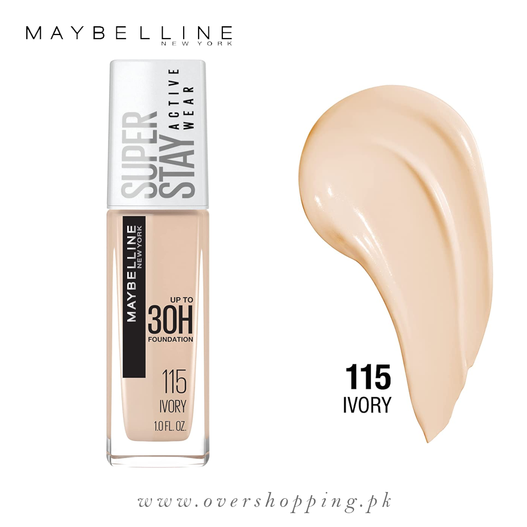 Maybelline Super Stay Full Coverage Liquid Foundation, Matte Finish Make Up Foundation, Ivory No.115