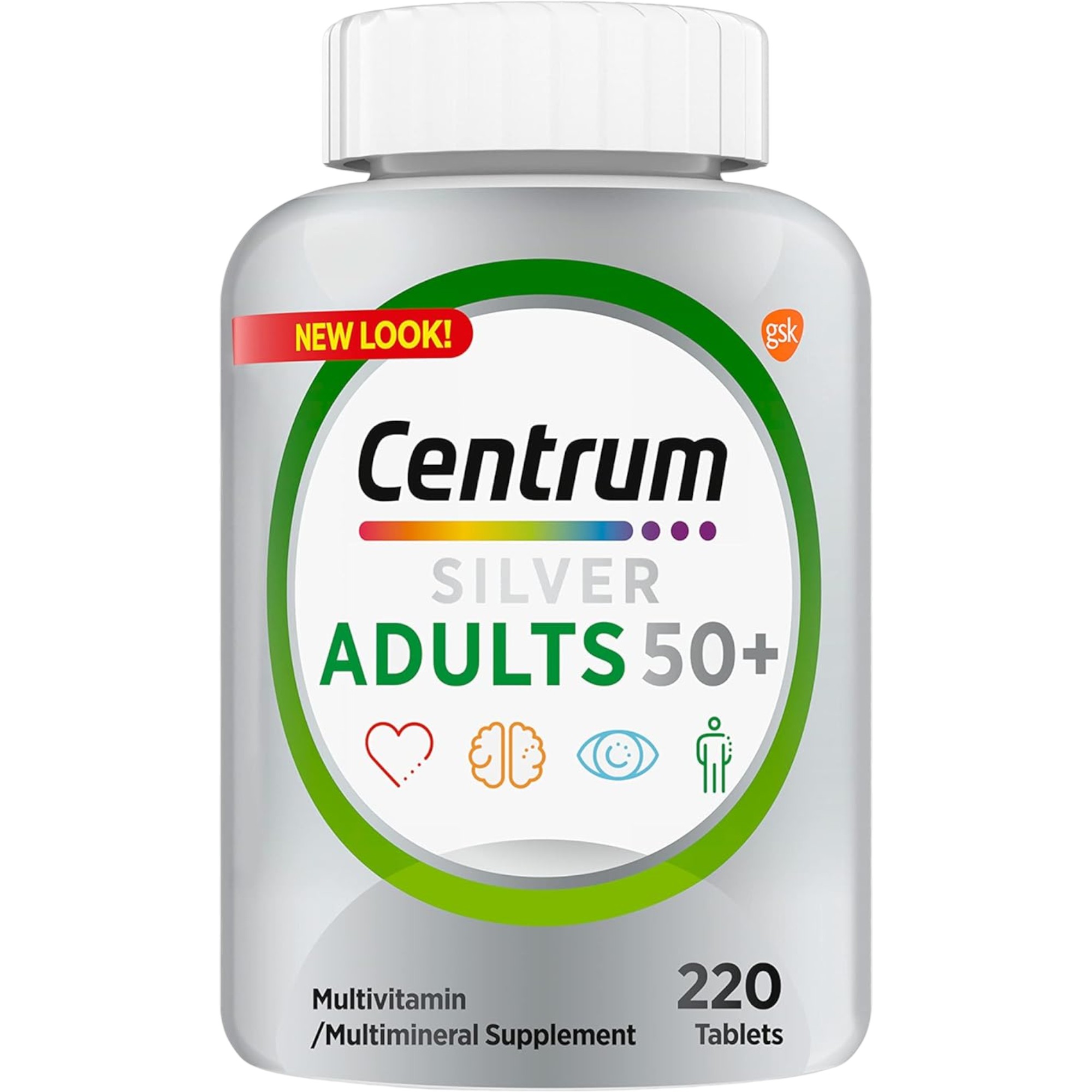 Centrum Silver Multivitamin for Adults 50 Plus, 220 Count – Supports Memory, Heart & Bone Heal