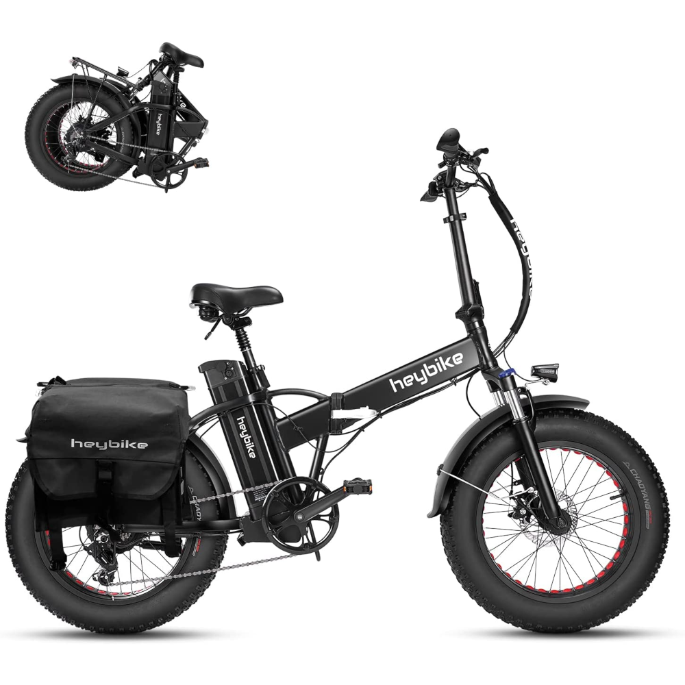 Heybike Mars Electric Bike Foldable 20" x 4.0 Fat Tire Electric Bicycle with 500W Motor & Dual Shock Absorber for Adults