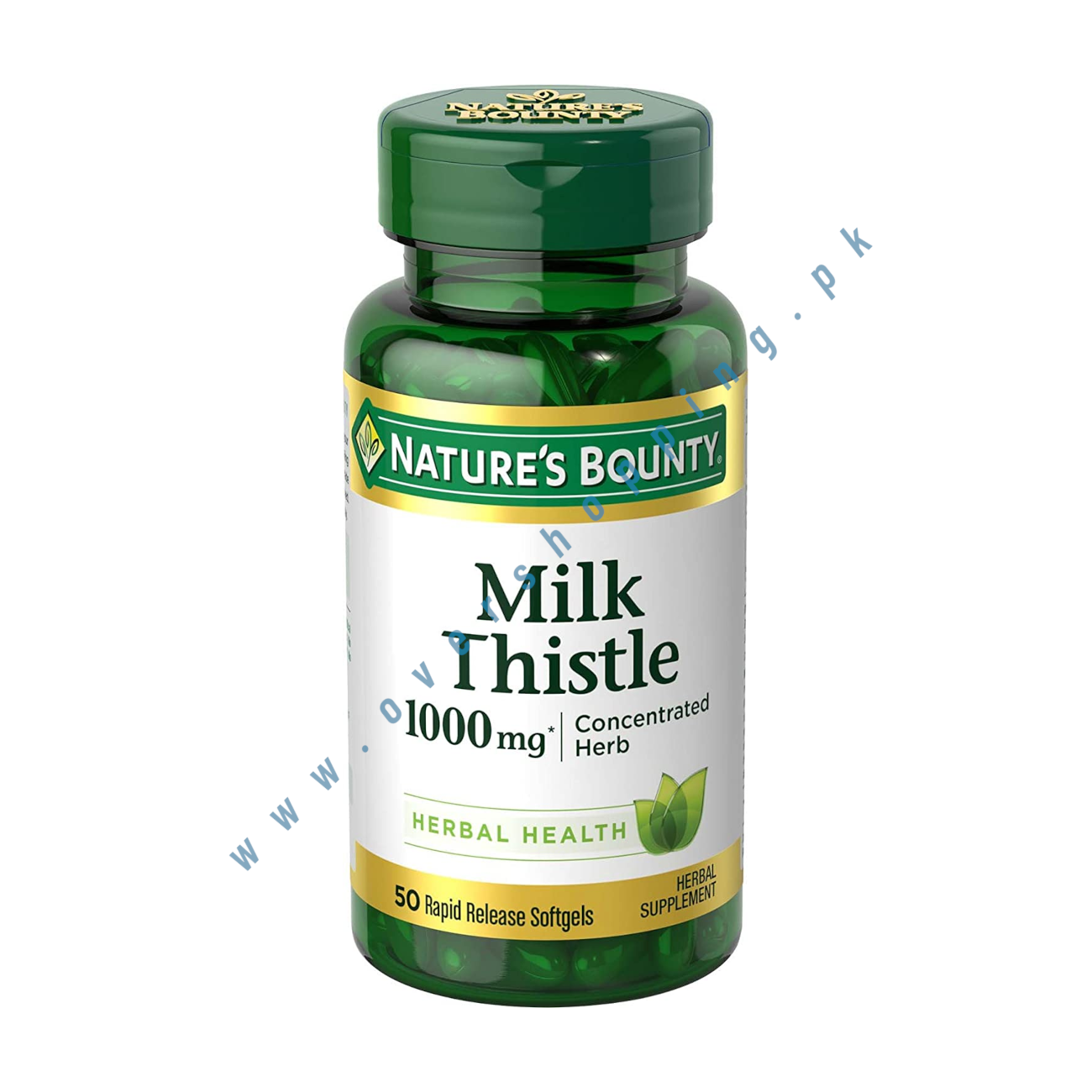 Nature's Bounty Milk Thistle Herbal Supplement | Natural Liver Cleanse & Detox | 1000 mg | 50 softgels