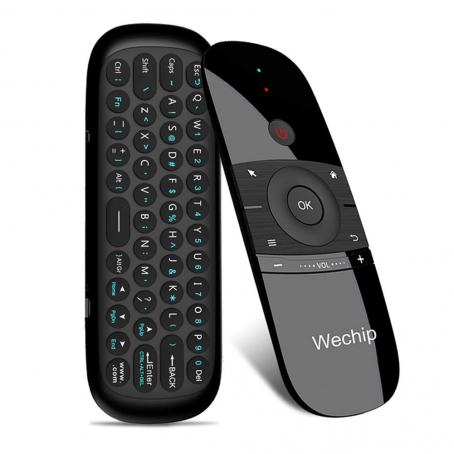 Mini Air Mouse,Wechip 2.4G Smart TV Wireless Keyboard Fly Mouse W1 Multifunctional Remote Control for Android TV Box/PC/Smart TV/Projector/HTPC/All-in-one PC/TV (Black)
