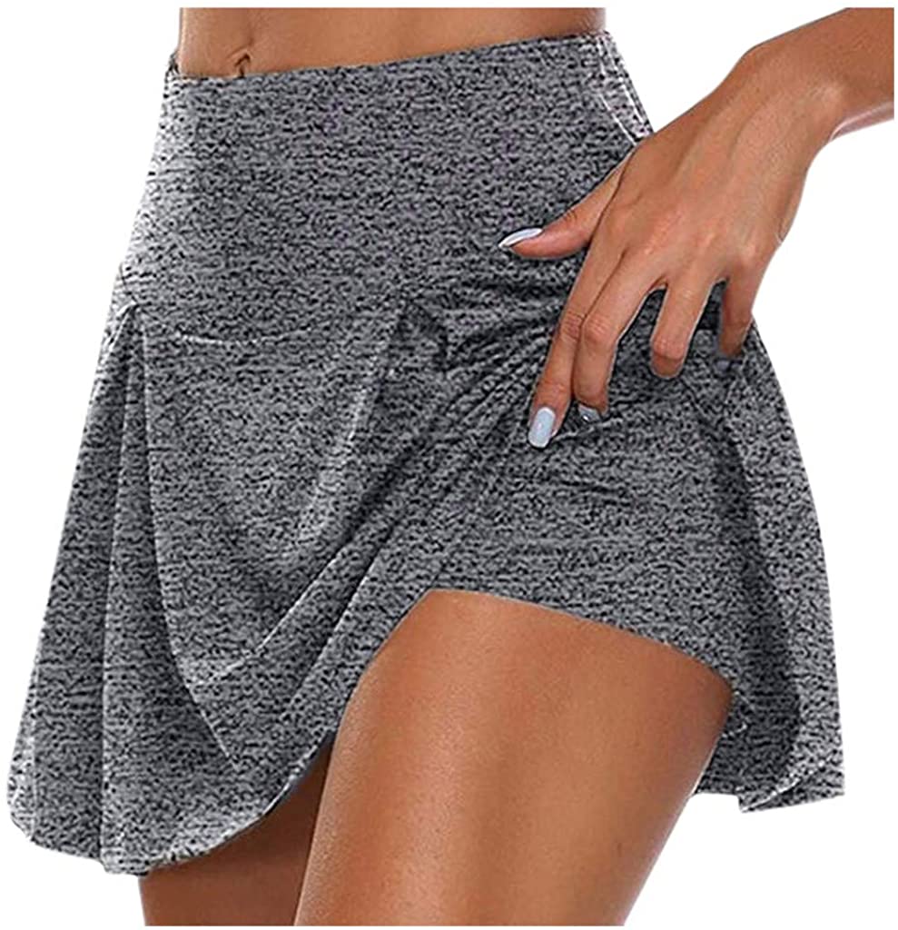 aihihe Women's Skorts Athletic Two Layer Golf Yoga Skirts Indoor Outdoor Workout Running Jogging Spo