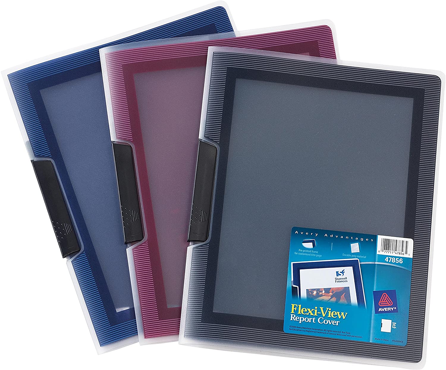 Avery Flexi-View Report Cover, Assorted Colors, Color May Vary, 1 Cover (47856)