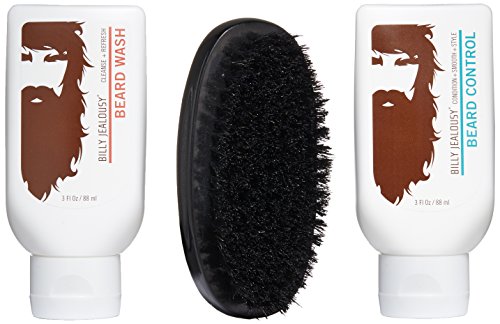Billy Jealousy Beard Envy - Beard Refining Kit - Beard Wash, Beard Control and Boar Bristle Brush